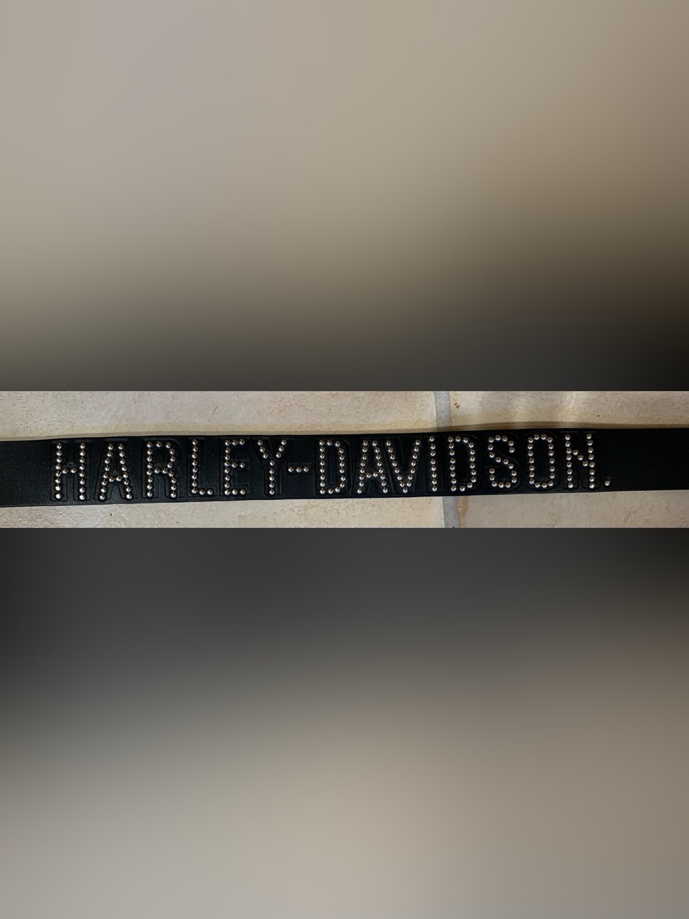 Harley-Davidson Men’s Black Leather Studded Logo Belt 44